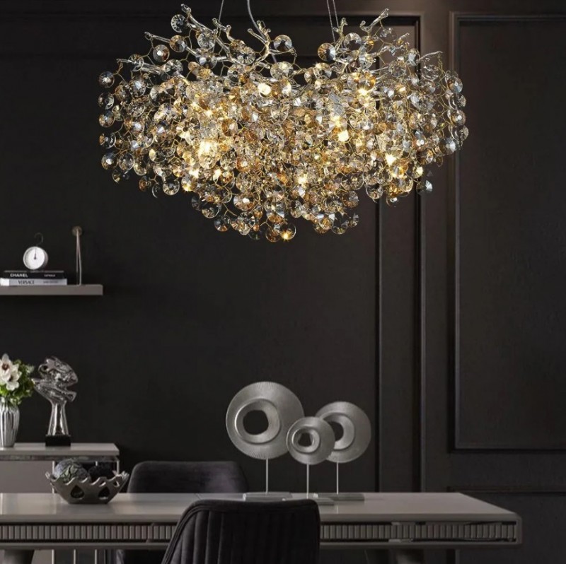 Светильник SPF-22052 РОМ + БЕЖЕВЫЙ/ПРОЗРАЧНЫЙ ` D600/H1200/8/G9/40W