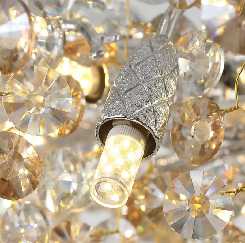 Светильник SPF-22052 РОМ + БЕЖЕВЫЙ/ПРОЗРАЧНЫЙ ` D600/H1200/8/G9/40W