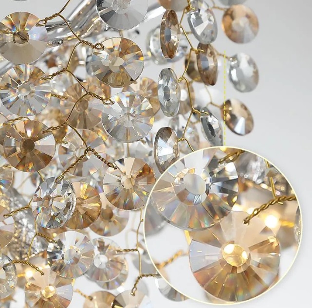 Светильник SPF-22052 РОМ + БЕЖЕВЫЙ/ПРОЗРАЧНЫЙ ` D600/H1200/8/G9/40W