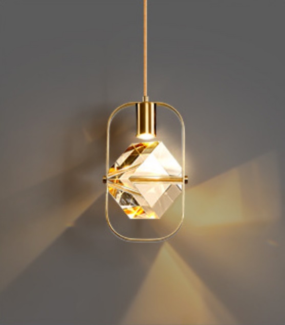 СветильникDZN-13730 ЗОЛОТАЯ БРОНЗА ` D160/H260+1500/1/LED/5W/4000K TETRIS