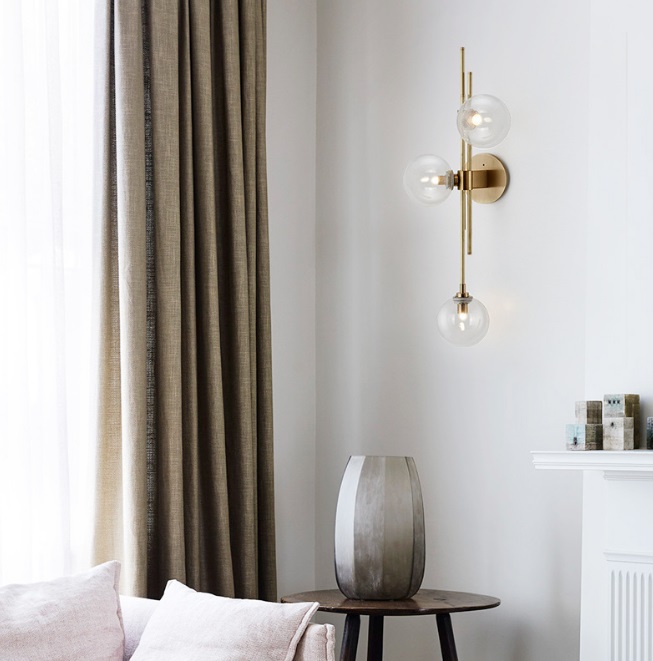 Светильник настенный ElegantLight DZN-13770 БРОНЗА + ПРОЗРАЧНЫЙ ` D700/H320/3/G9/30W