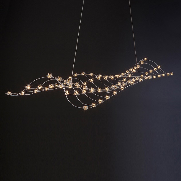 Светильник подвесной ElegantLight DZN-10405 MAT.CHROME ` D1200*550/H1500/60/LED/18W/3000K SELENA