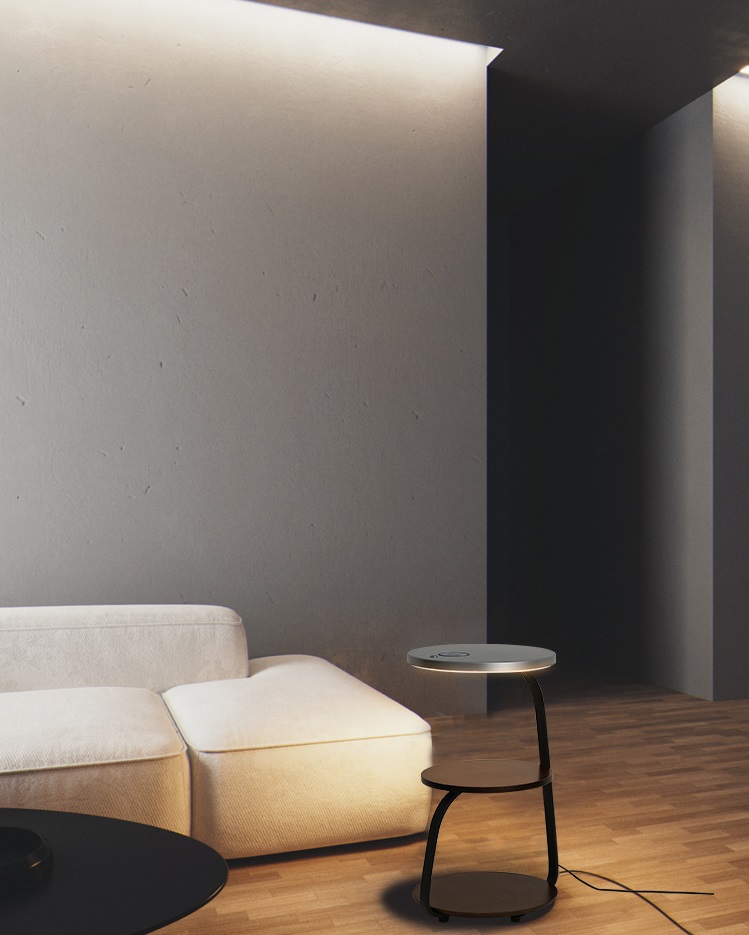 Светильник напольный DZN-10423 КОРИЧНЕВЫЙ + СЕРЫЙ ` D410/H640/1/LED/22W/2800K