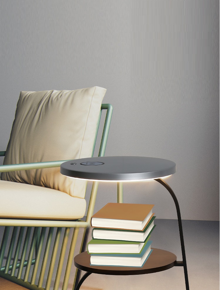 Светильник напольный DZN-10423 КОРИЧНЕВЫЙ + СЕРЫЙ ` D410/H640/1/LED/22W/2800K