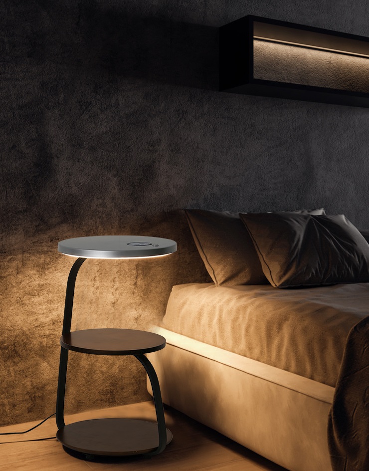 Светильник напольный DZN-10423 КОРИЧНЕВЫЙ + СЕРЫЙ ` D410/H640/1/LED/22W/2800K