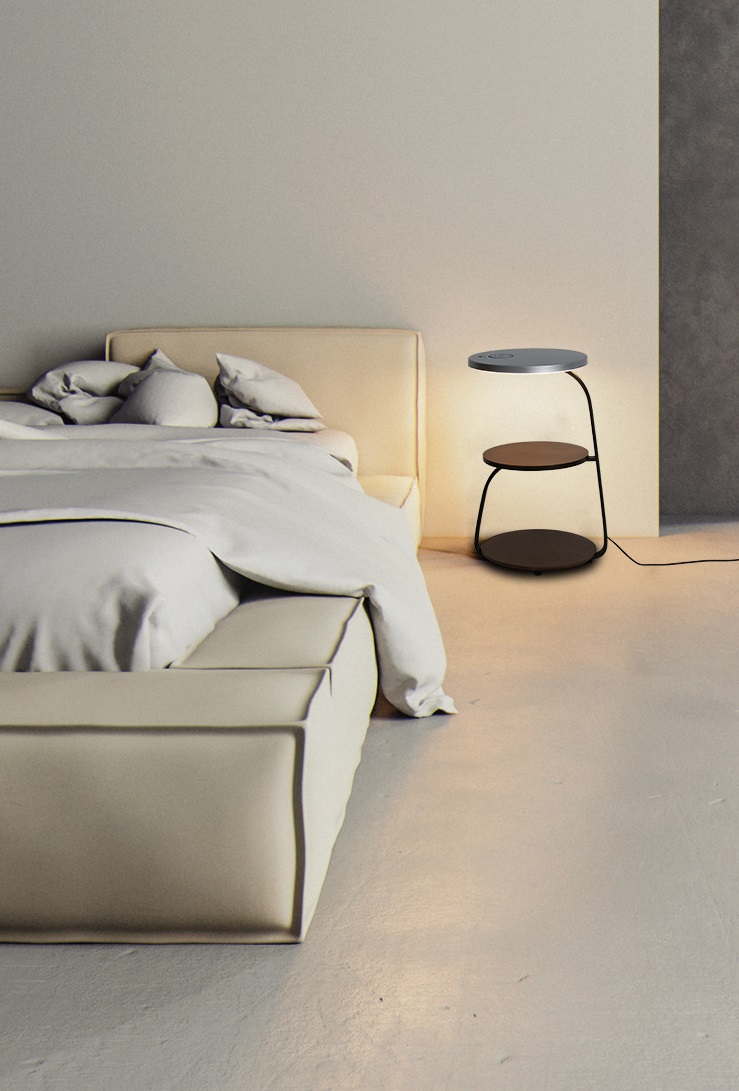 Светильник напольный DZN-10423 КОРИЧНЕВЫЙ + СЕРЫЙ ` D410/H640/1/LED/22W/2800K