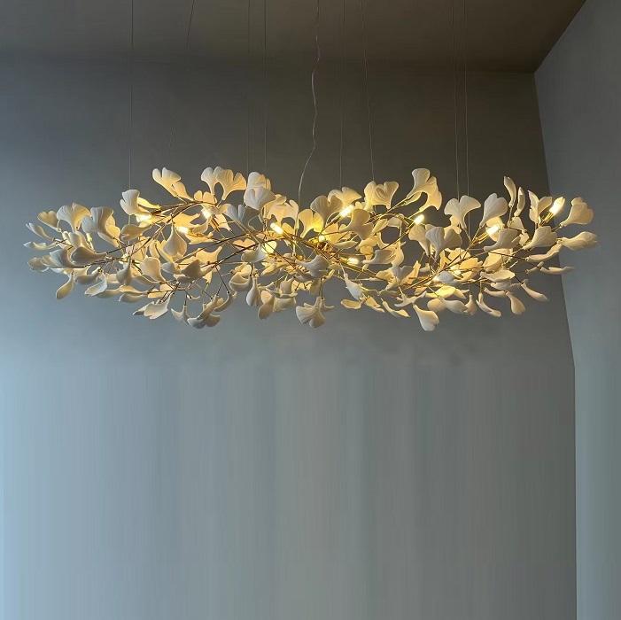 Светильник DZN-13796 ЗОЛОТО + БЕЛАЯ КЕРАМИКА D2000*600/H600+2000/12/G9/10W GINKOA