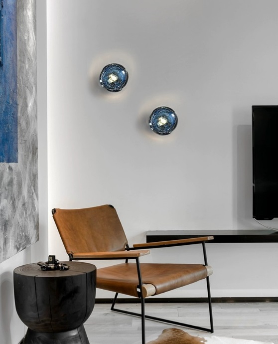 СветильникDZN-13809 ЧЕРНЫЙ + СИНИЙ ` D140/H100/1/LED/3W/3000K MYSTERY