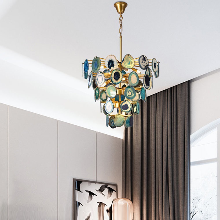 Светильник DZN-13812 ЗОЛОТО+СИНИЙ ` D600/H650/12/G9/40W AGATTO