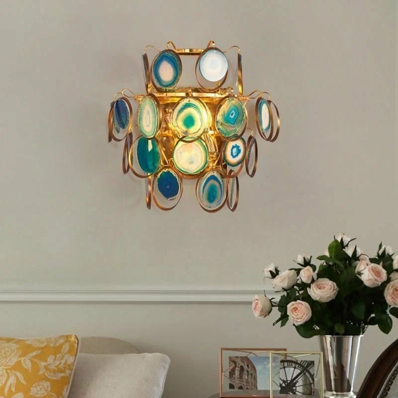 Светильник DZN-13820 ЗОЛОТО+СИНИЙ ` D380/H450/2/E14/40W AGATTO