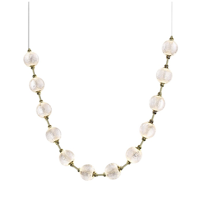 Светильник DZN-13835 БРОНЗА ` D1100*400/H1200/12/LED/57W/4500K N-LACE D100mm прозрачные акриловые ша