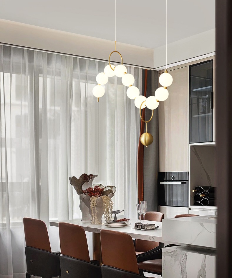 Светильник DZN-13836 БРОНЗА ` D1000*450/H1200/10/LED/45W/4500K N-LACEE D100mm белые акриловые шары с