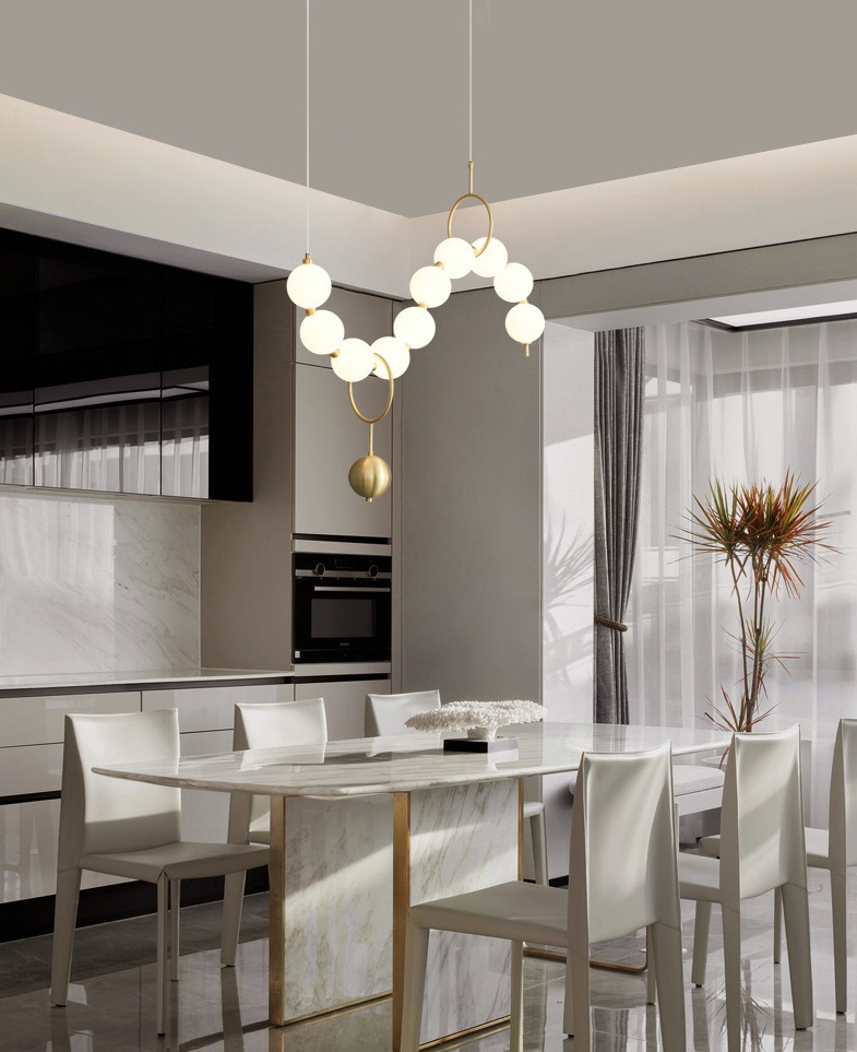 Светильник DZN-13836 БРОНЗА ` D1000*450/H1200/10/LED/45W/4500K N-LACEE D100mm белые акриловые шары с