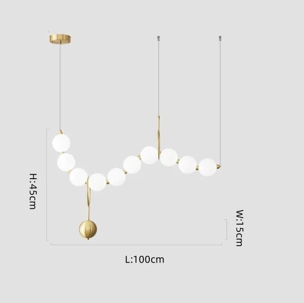 Светильник DZN-13836 БРОНЗА ` D1000*450/H1200/10/LED/45W/4500K N-LACEE D100mm белые акриловые шары с