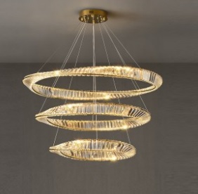 Светильник подвесной светодиодный EL SPFD-8185+8186+8187 БРОНЗА ` D400+600+800/H1200/3/LED/150W DOMO