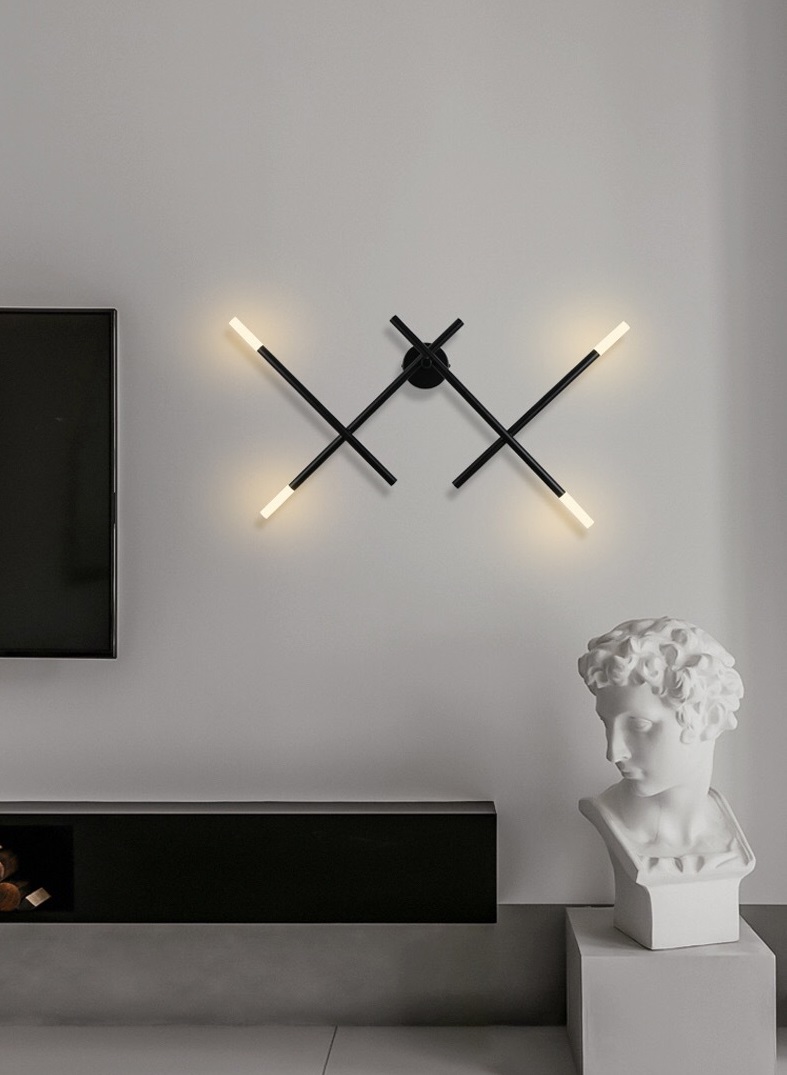 Светильник настенный ElegantLight DZN-4957 ЧЕРНЫЙ ` D660/H180/4/G4/40W Brush Wall