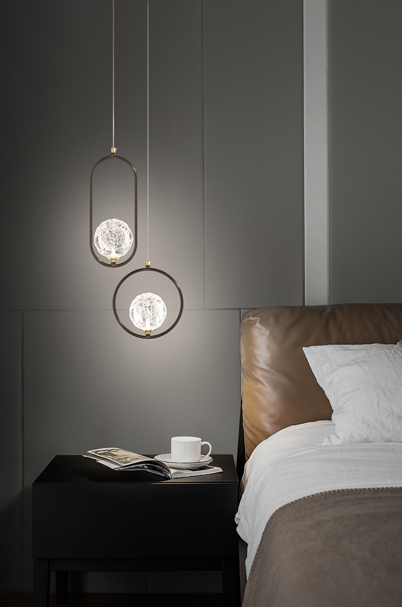 Светильник подвесной ElegantLight DZN-10448 ЧЕРНЫЙ ` D230/H1500/1/G9/10W GLACIAL плафон акрил 120мм