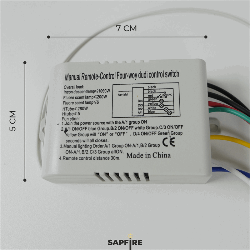 Пульт дистанционного управления (220V, 4 канала, пакет, без батарейки) SPF22-04