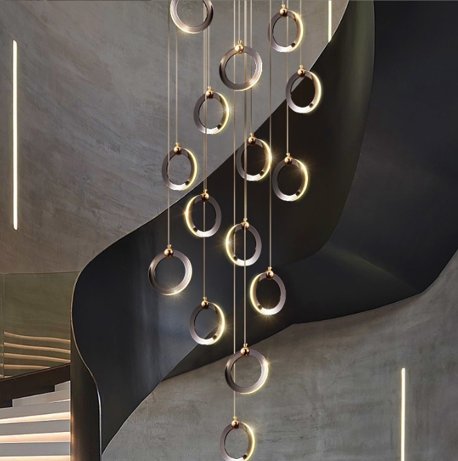 Светильник DZN-13854 ЧЕРНЫЙ + РОЗОВОЕ ЗОЛОТО ` D500/H3500/15/LED/4000K KARI ON