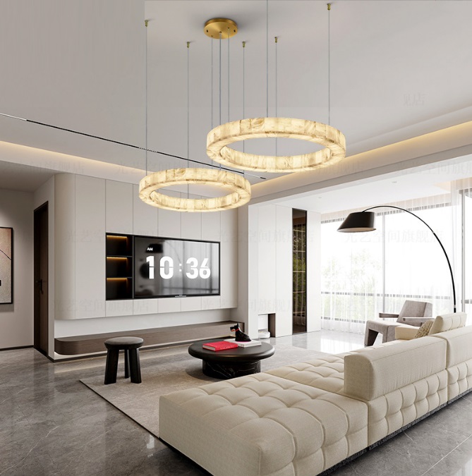 Светильник DZN-13861 БРОНЗА + МРАМОР ` D500+800/H70+1200/2/LED/30W UNIVERSE