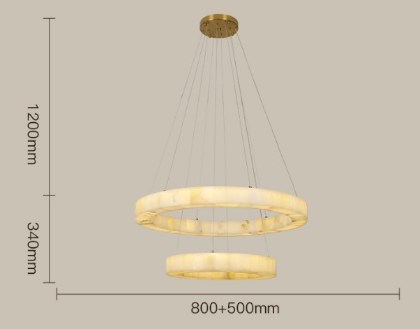 Светильник DZN-13861 БРОНЗА + МРАМОР ` D500+800/H70+1200/2/LED/30W UNIVERSE