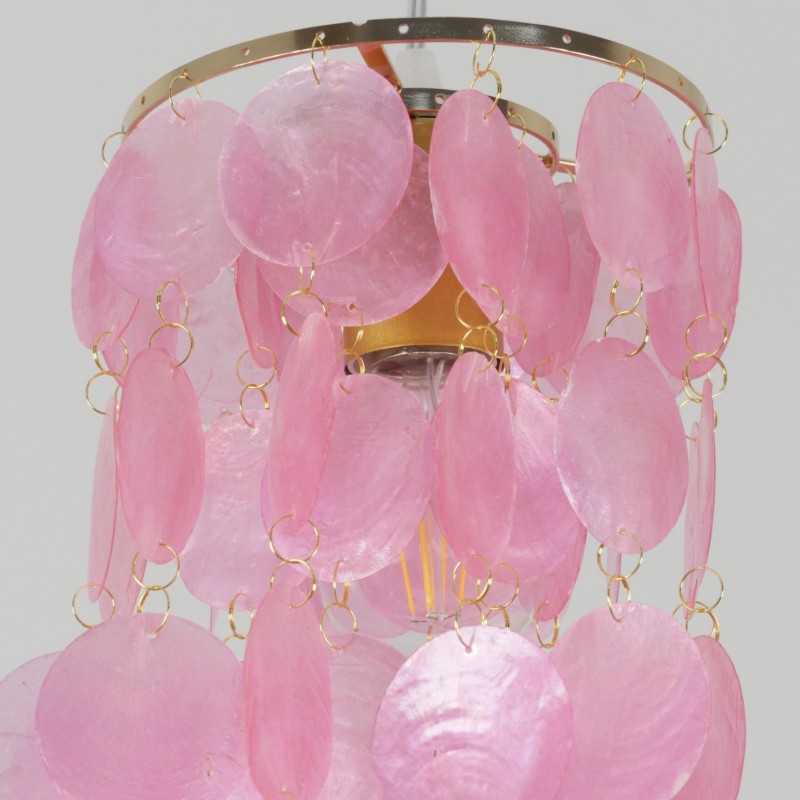 Светильник SPFD-13028 SHELL ЗОЛОТО+РОЗОВЫЙ D150/H1200/1/E27/60W декор 50мм SANDRA