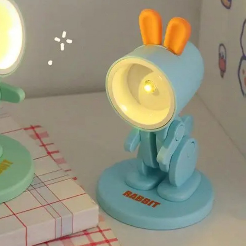 Светильник SPF-13032 ГОЛУБОЙ RABBIT Ночник-игрушка с фонариком светодиодный Крoлик с мaгнитом 24-02