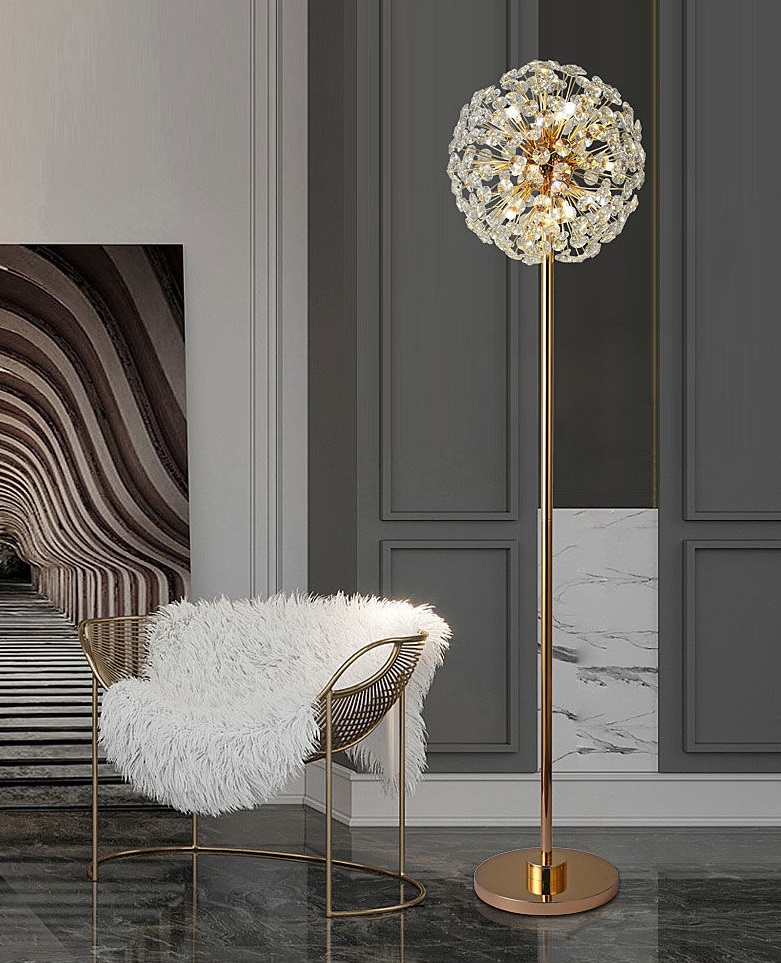 Светильник напольный ElegantLight DZN-13101 ЗОЛОТО D400/H1500/8/G9/40W