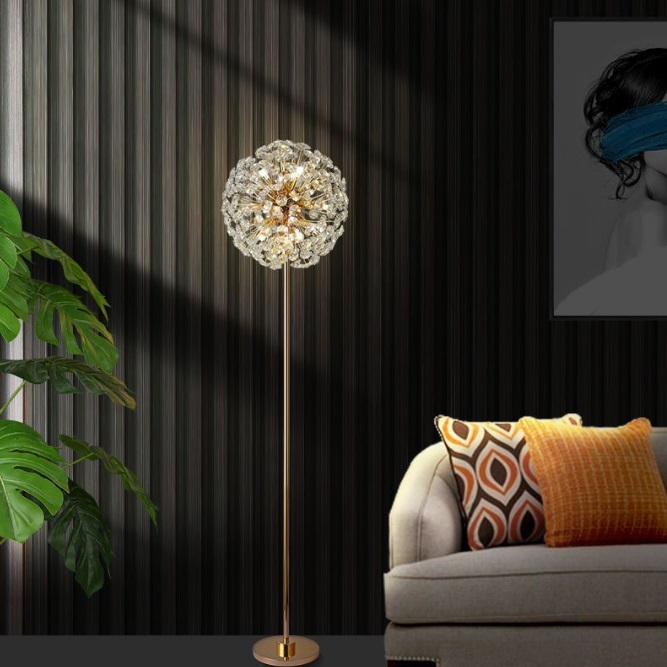 Светильник напольный ElegantLight DZN-13101 ЗОЛОТО D400/H1500/8/G9/40W