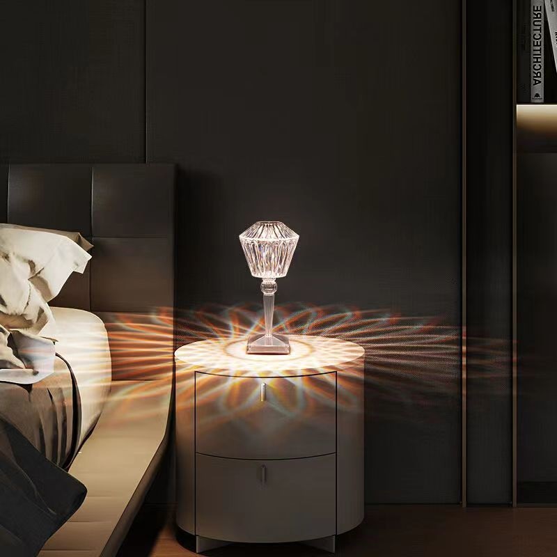 Светильник настольный ElegantLight DZN-10601 РОМ + ПРОЗРАЧНЫЙ ` D120/H265/1/LED/10W/4200K