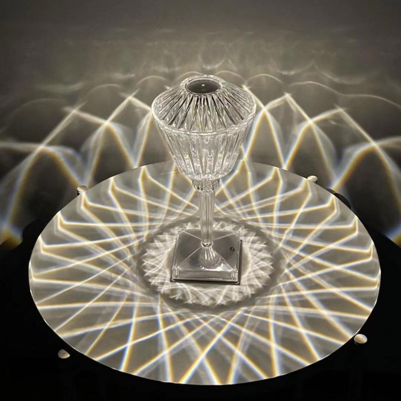 Светильник настольный ElegantLight DZN-10601 РОМ + ПРОЗРАЧНЫЙ ` D120/H265/1/LED/10W/4200K