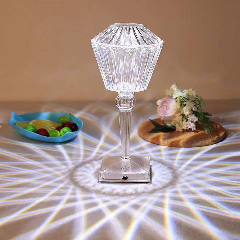 Светильник настольный ElegantLight DZN-10601 РОМ + ПРОЗРАЧНЫЙ ` D120/H265/1/LED/10W/4200K