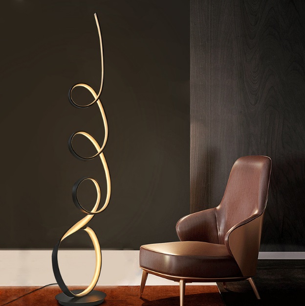 Светильник торшер ElegantLight DZN-38516 ЧЕРНЫЙ ` D320/H1850/1/LED/30W/3000K WAVE