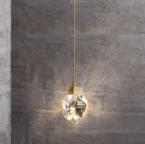 Светильник подвесной ElegantLight DZN-8355 БРОНЗА ` D100/H1500/1/LED/5W/4500K FACETED-STONE 23-05