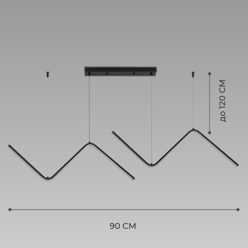 Светильник подвесной ElegantLight DZN-8360 ЧЕРНЫЙ ` D900/H1200/2/LED/./4500K 22-12