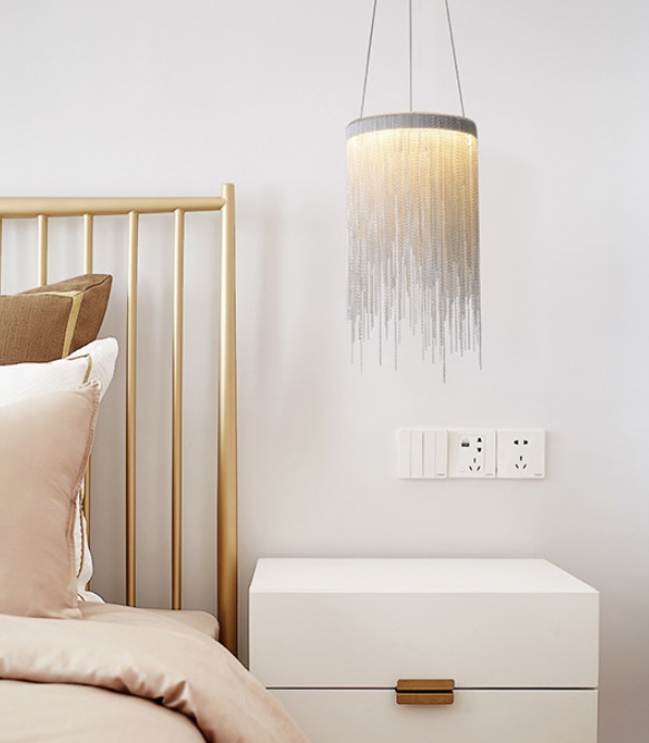 Светильник подвесной SAPFIR SPF-11162 СЕРЕБРО ` D200*335/H1500/1/LED/15W/3000-6500K COVER 24-05