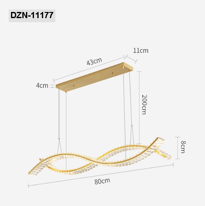 Светильник подвесной светодиодный ElegantLight DZN-11177 ЗОЛОТО ` D800*250/H2000/2/LED/50W/3000-6500