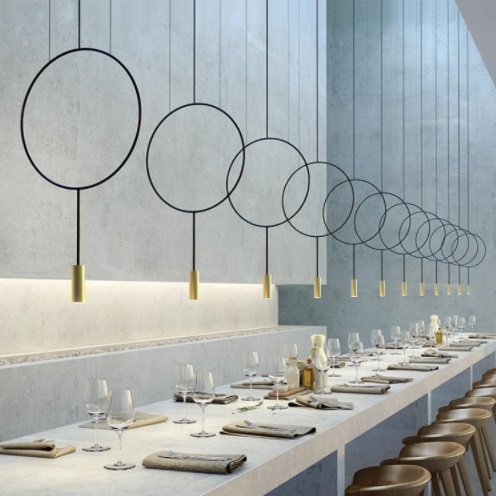 Светильник DZN-3-2-13 BLACK+GOLD/ЧЕРНЫЙ+ЗОЛОТО ` D600/H1200/2/GU10/50W KINK