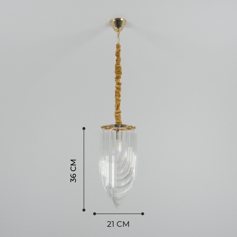 Светильник подвесной ElegantLight DZN-8399 ЗОЛОТО ` D210/H360/1/E14/60W 22-12 CONCORD