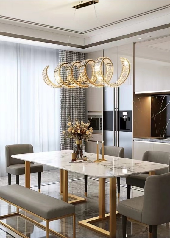 Светильник подвесной светодиодный ElegantLight DZN-33782 ЗОЛОТО ` D1000*250/H1000/1/LED/120W/3000-45