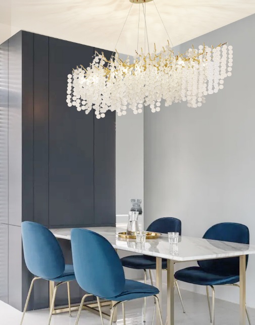 Светильник DZN-34947 ЗОЛОТО / МАТОВЫЙ+ПРОЗРАЧНЫЙ D1200*400/H1200/9/E14/40W COINS 24-12