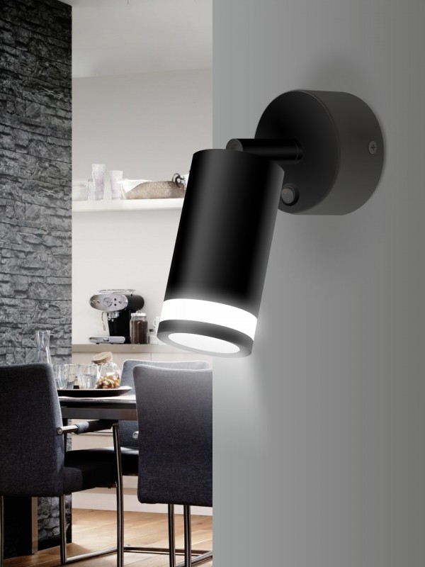 Светильник MSV-39246 BLACK/ЧЕРНЫЙ ` D54/H100/1/GU10/50W с выключателем, без лампы OVER SPF24-03 (1/5