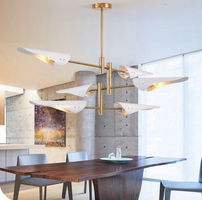 Светильник DZN-5279 ЗОЛОТО + БЕЛЫЙ ` D1250*250/H750/6/E14/40W Blade