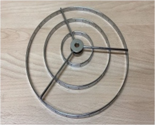 Каркас металлический (хром) D225+150+75 с отверстиями для декора 36/24/12шт, ц.отв 11мм, SPFR28135