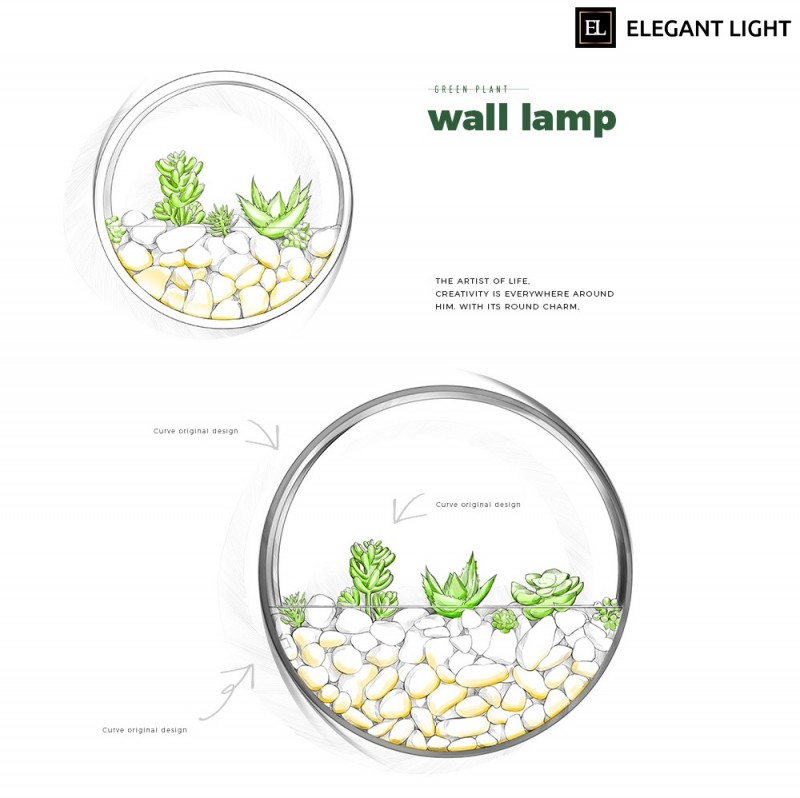 Светильник DZN-8451 ЧЕРНЫЙ ` D300/H50/1/LED/15W/3000K SUCCULENTS 24-08