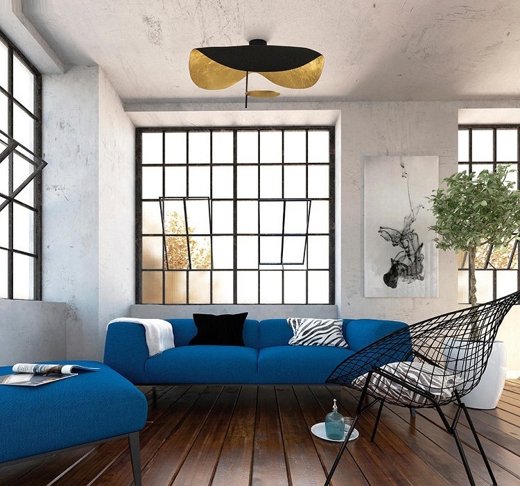 Светильник DZN-8470 ЧЕРНЫЙ+ЗОЛОТО ФОЛЬГА ` D600/H1200/1/LED/18W/3000K GOLD-TINFOIL