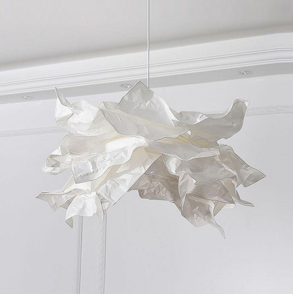 Светильник DZN-8495 БЕЛЫЙ ` D430/H1200/1/E27/15W PAPER2 бумажный абажур