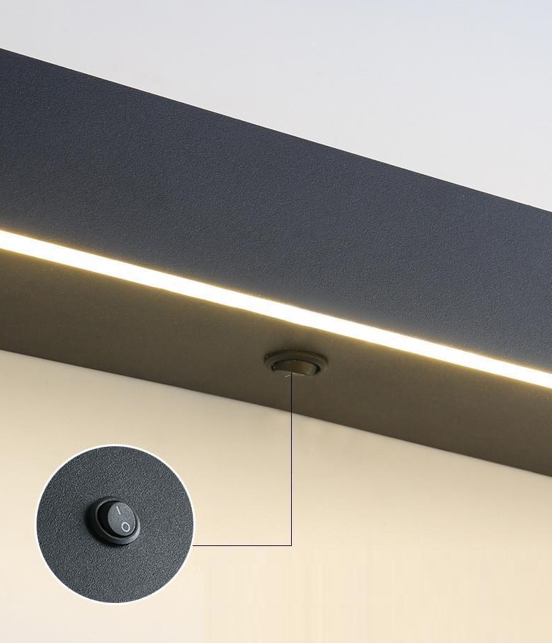 Светильник - декоративная полочка DZN-13323 ЧЕРНЫЙ ` D600/HH45*90/1/LED/12W/4000K с выключателем