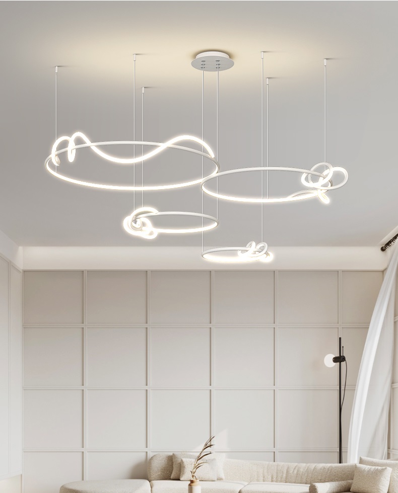 Светильник DZN-13328 БЕЛЫЙ ` D800+600+500+400/H1500/4/LED/100W/4500K RAFFEL