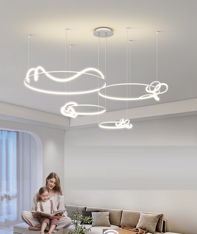 Светильник DZN-13328 БЕЛЫЙ ` D800+600+500+400/H1500/4/LED/100W/4500K RAFFEL